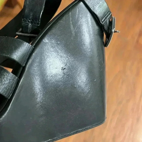 Kork-Ease Hailey Strappy Platform Wedge Sandals Shoes Black Leather 9 40.5 - Picture 12 of 12